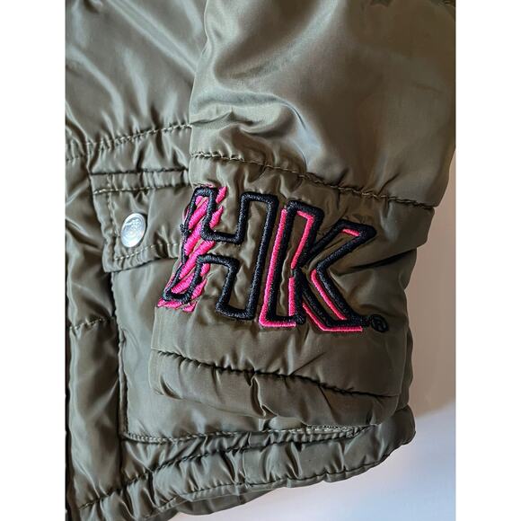 Hello Kitty by Sanrio Toddler Puffer Jacket Hooded Bling Size 2T Girls Green EUC - Picture 11 of 13